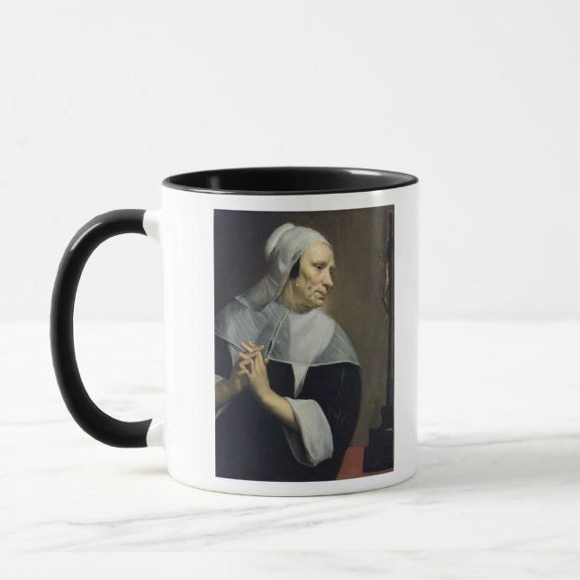 Old Woman Praying Mug (Left)