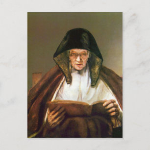 Old woman, reading by Rembrandt Postcard