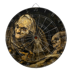 Old Woman with a Skeleton (Death) (Francisco Goya) Dart Board