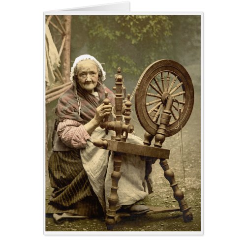 Old Woman With Spinning Wheel