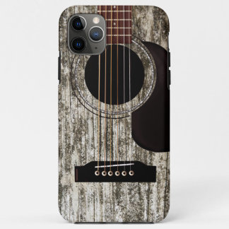 Old Wood Acoustic Guitar iPhone 11 Pro Max Case