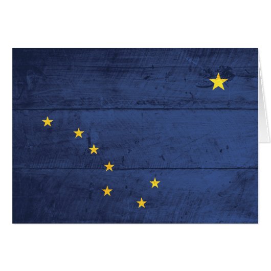 Old Wood Alaska Flag (Front Horizontal)