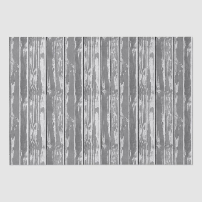 Old Wood Black And White  Tissue Paper (Front)