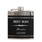 Old Wood Black BEST MAN Wedding Flask