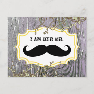 Old Wood Country Chic Swirly Vine I am Her Mr. Postcard