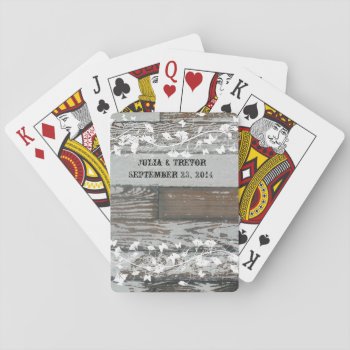 Old Wood Country White Personalized Playing Cards by RiverJude at Zazzle