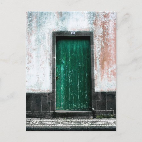 Old Wood Door Azores Portugal Postcard