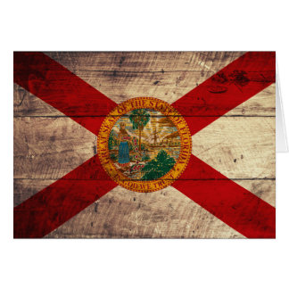 Old Wood Florida Flag; Cards