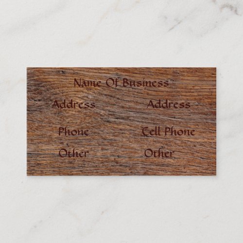 Old Wood Grain Business Card