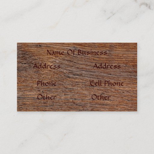 Customizable Old Wood Grain Business Card
