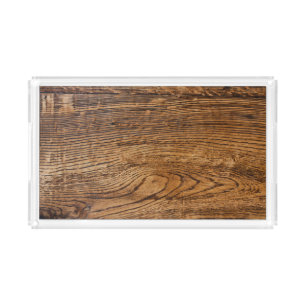 Old wood grain look acrylic tray
