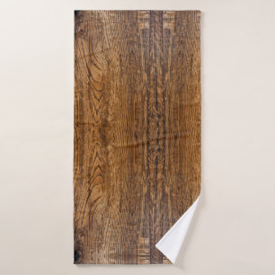 Old wood grain look bath towel set