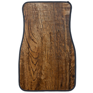 Old wood grain look car mat