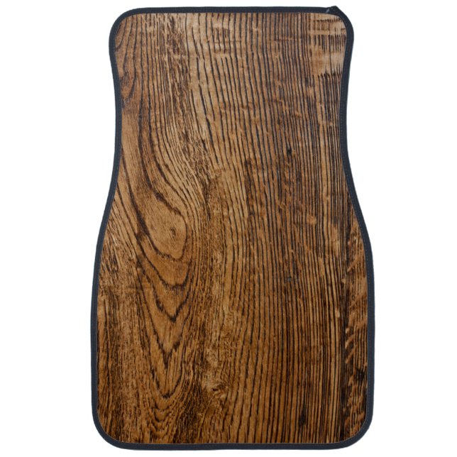 Old wood grain look car mat (Front)