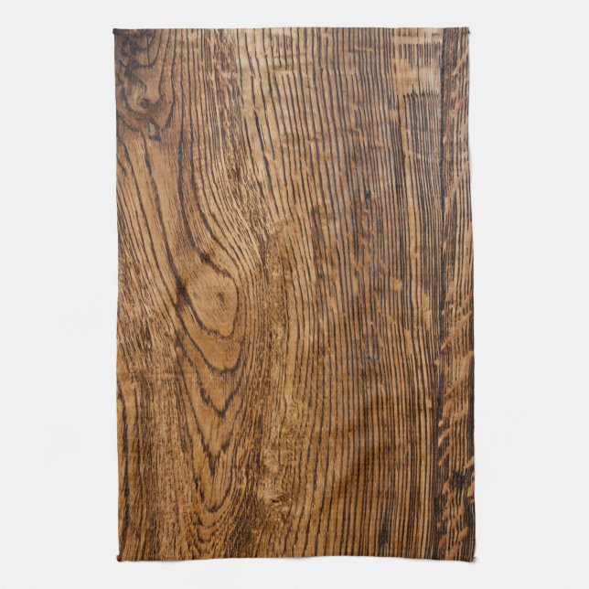 Old wood grain look kitchen towel (Vertical)