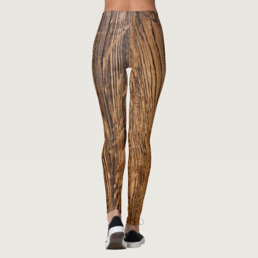 Old wood grain look leggings Zazzle