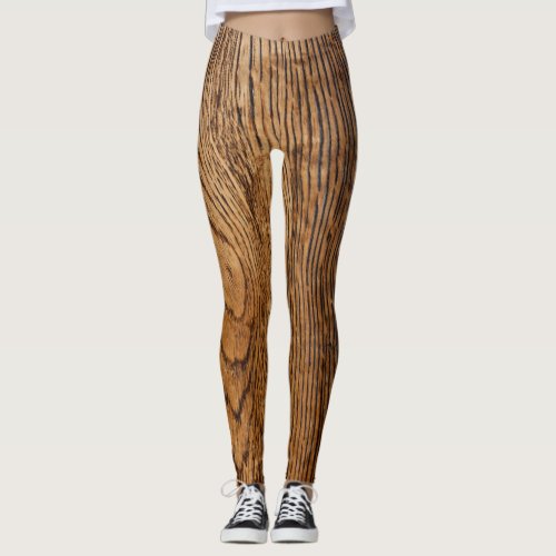 Old wood grain look leggings