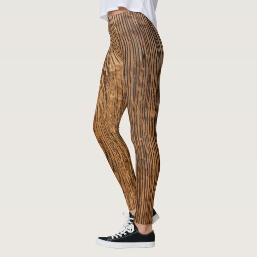Old wood grain look leggings Zazzle