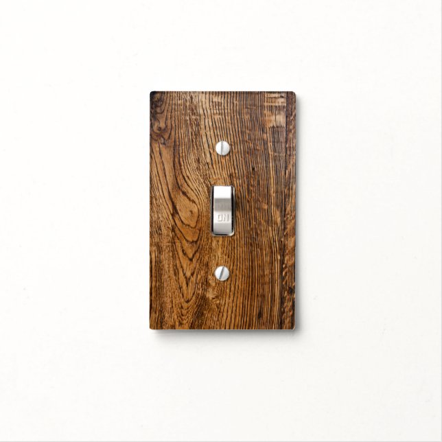 Old wood grain look light switch cover (In Situ)
