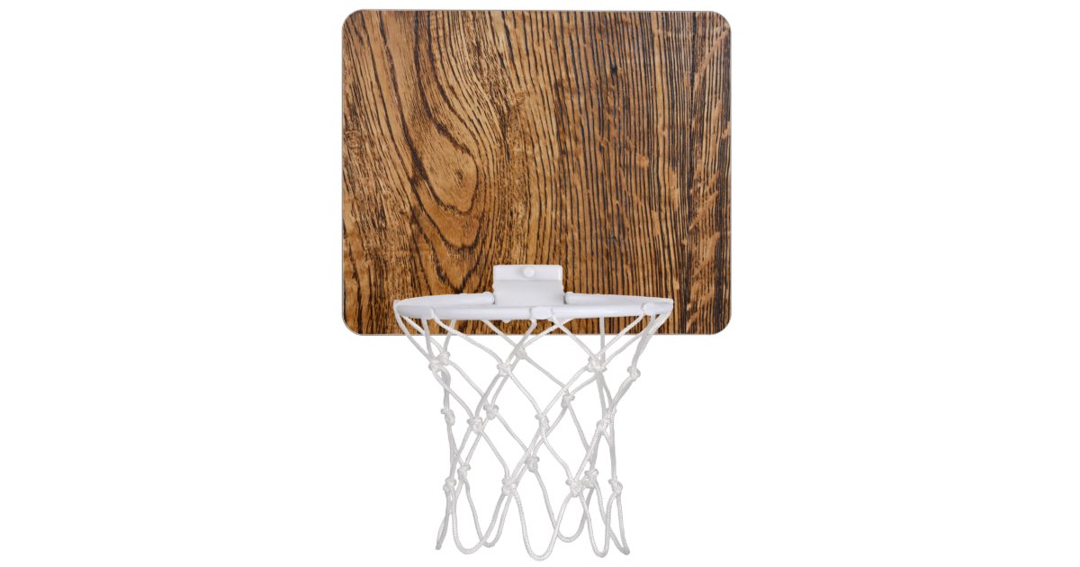 Old Wood Grain Look Mini Basketball Hoop Zazzle Com