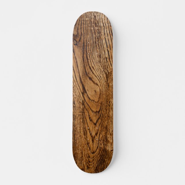 Old wood grain look skateboard deck (Front)