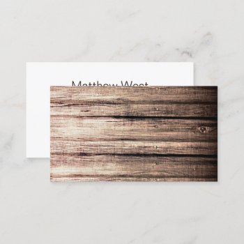 Old Wood Grain Texture Professional Profile Business Card by TheStationeryShop at Zazzle