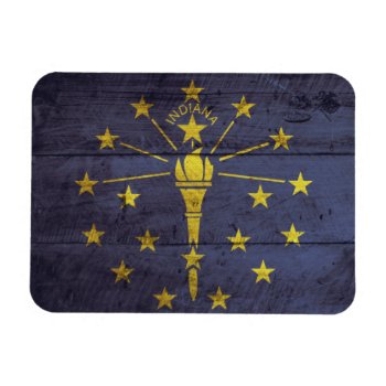 Old Wood Indiana Flag Magnet by FlagWare at Zazzle