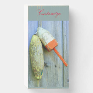Old wood lobster buoys Thunder_Cove Wooden Box Sign