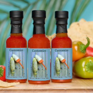 Old wood lobster buoysThunder_Cove Hot Sauces