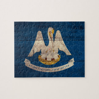 Old Wood Louisiana Flag; Jigsaw Puzzle