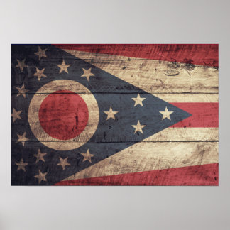 Old Wood Ohio Flag; Poster