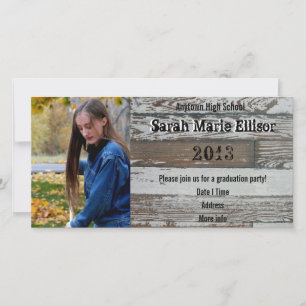 Old Wood Photo Graduation Invitation Announcement