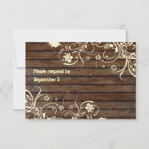 Old Wood Rsvp with envelopes