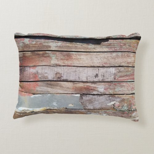 Old wood rustic boat wooden plank accent pillow