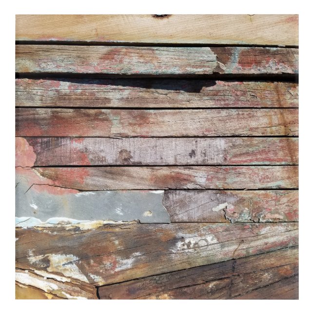 Old wood rustic boat wooden plank acrylic print (Front)