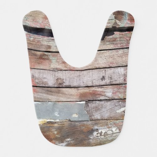 Old wood rustic boat wooden plank baby bib