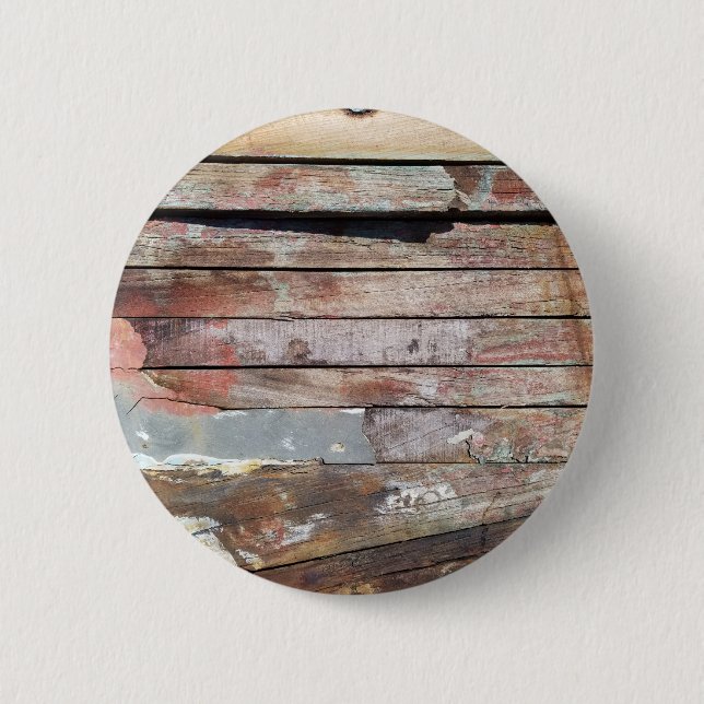 Old wood rustic boat wooden plank button (Front)