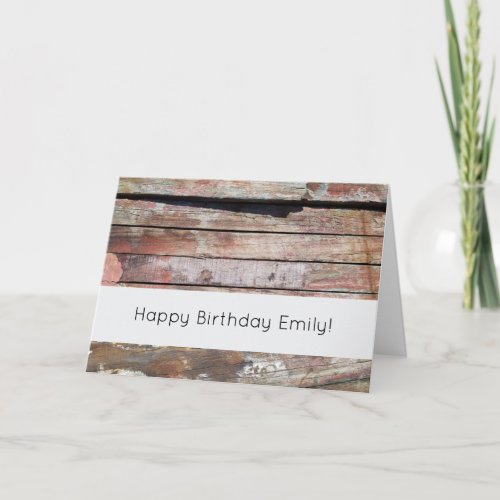 Old wood rustic boat wooden plank card