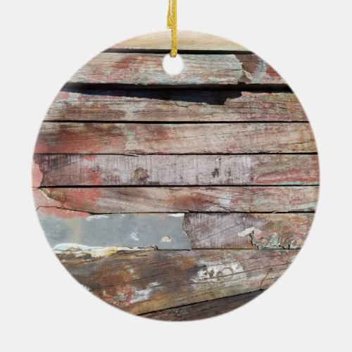 Old wood rustic boat wooden plank ceramic ornament