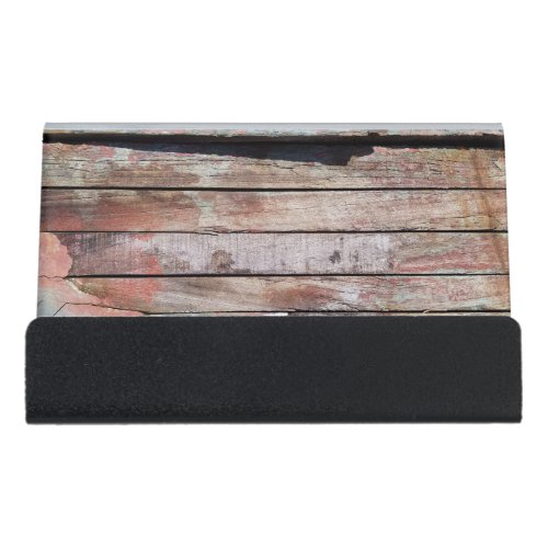 Old wood rustic boat wooden plank desk business card holder