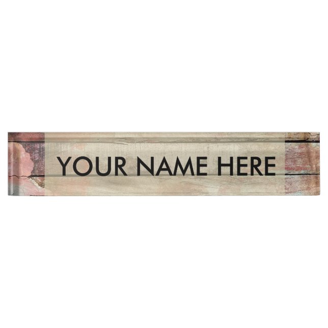 Old wood rustic boat wooden plank desk name plate (Front)