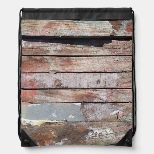 Old wood rustic boat wooden plank drawstring bag