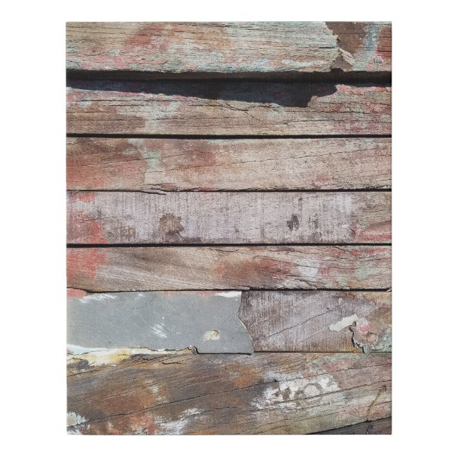 Old wood rustic boat wooden plank faux canvas print (Front)