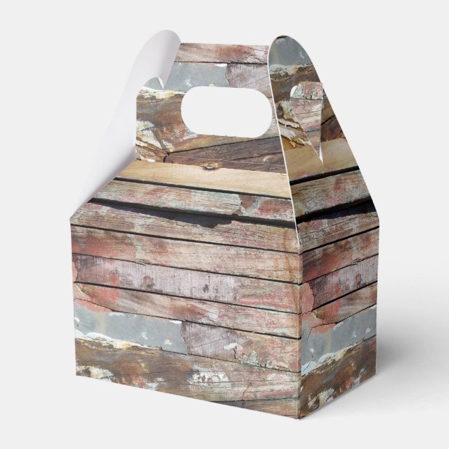 Old wood rustic boat wooden plank favor boxes (Front Side)