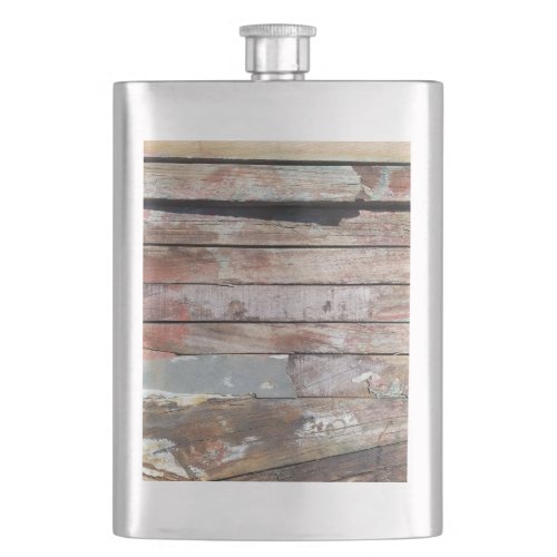 Old wood rustic boat wooden plank flask