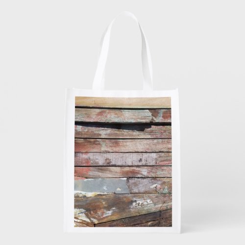 Old wood rustic boat wooden plank grocery bag