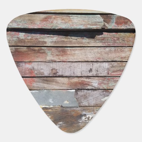 Old wood rustic boat wooden plank guitar pick