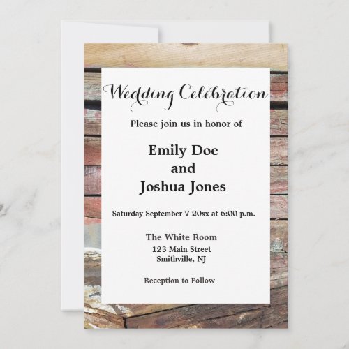 Old wood rustic boat wooden plank invitation