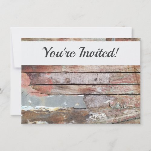 Old wood rustic boat wooden plank invitation