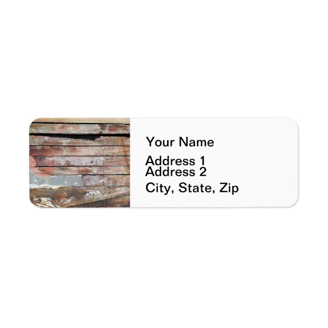 Old wood rustic boat wooden plank label (Front)